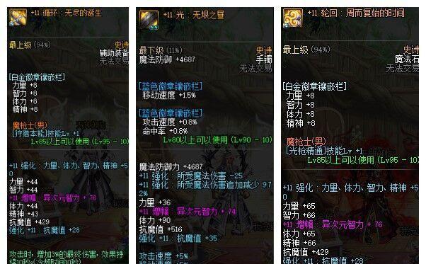 2024年DNF上衣附魔宝珠大全（打造强大的装备套装）