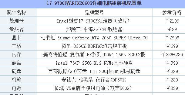 全面解读台式电脑配置清单表，打造专业电脑工作站（精准选配）