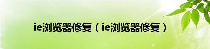 ie修复工具哪个好？如何选择最有效的修复方案？
