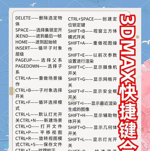 3Dmax常用快捷键命令大全（加速您的3Dmax设计效率）